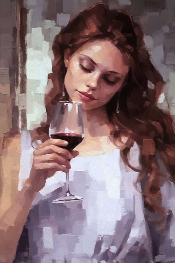 Woman holding a wine glass Woman holding a wine glass