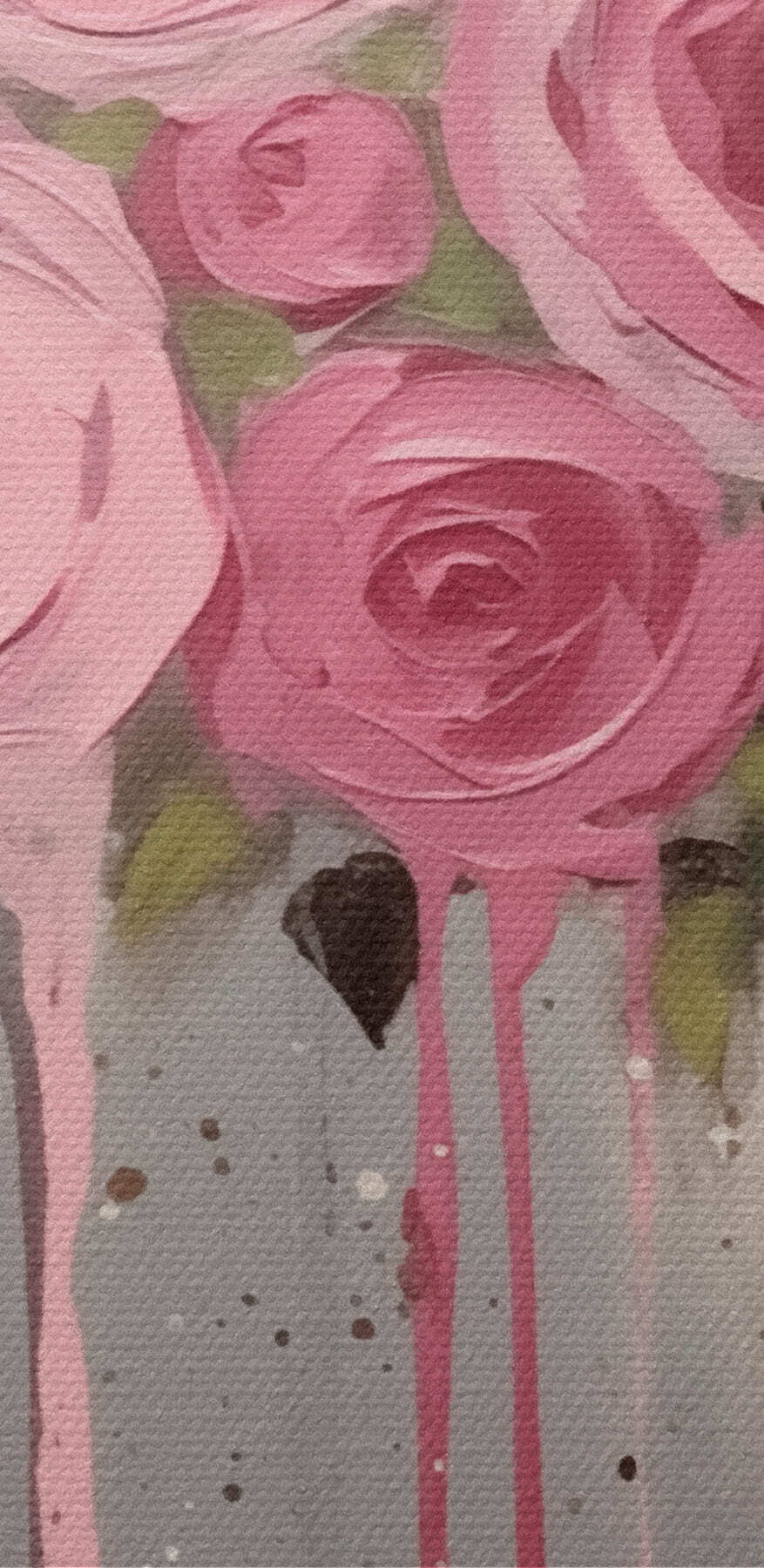Gemälde mit rosa Blumen