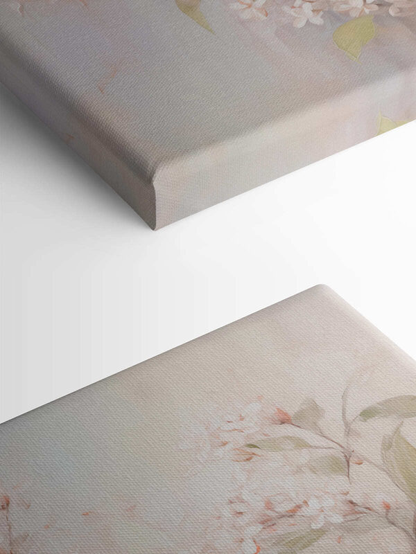 Painting of flowers on a branch