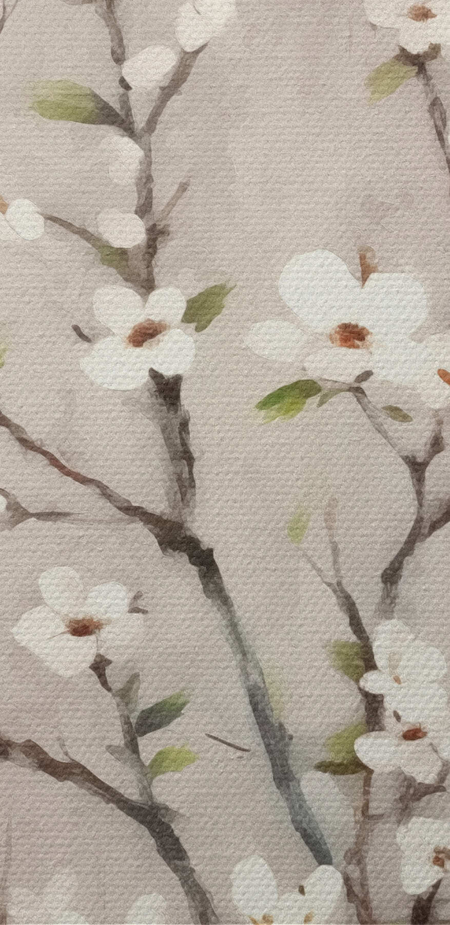 Gemälde eines Baumes mit weißen Blumen