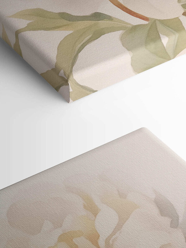 White flower with green leaves