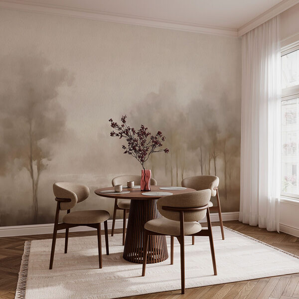 Foggy landscape with trees Foggy landscape with trees