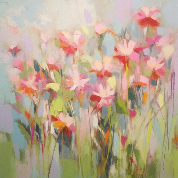 Painting of flowers on a wall Painting of flowers on a wall