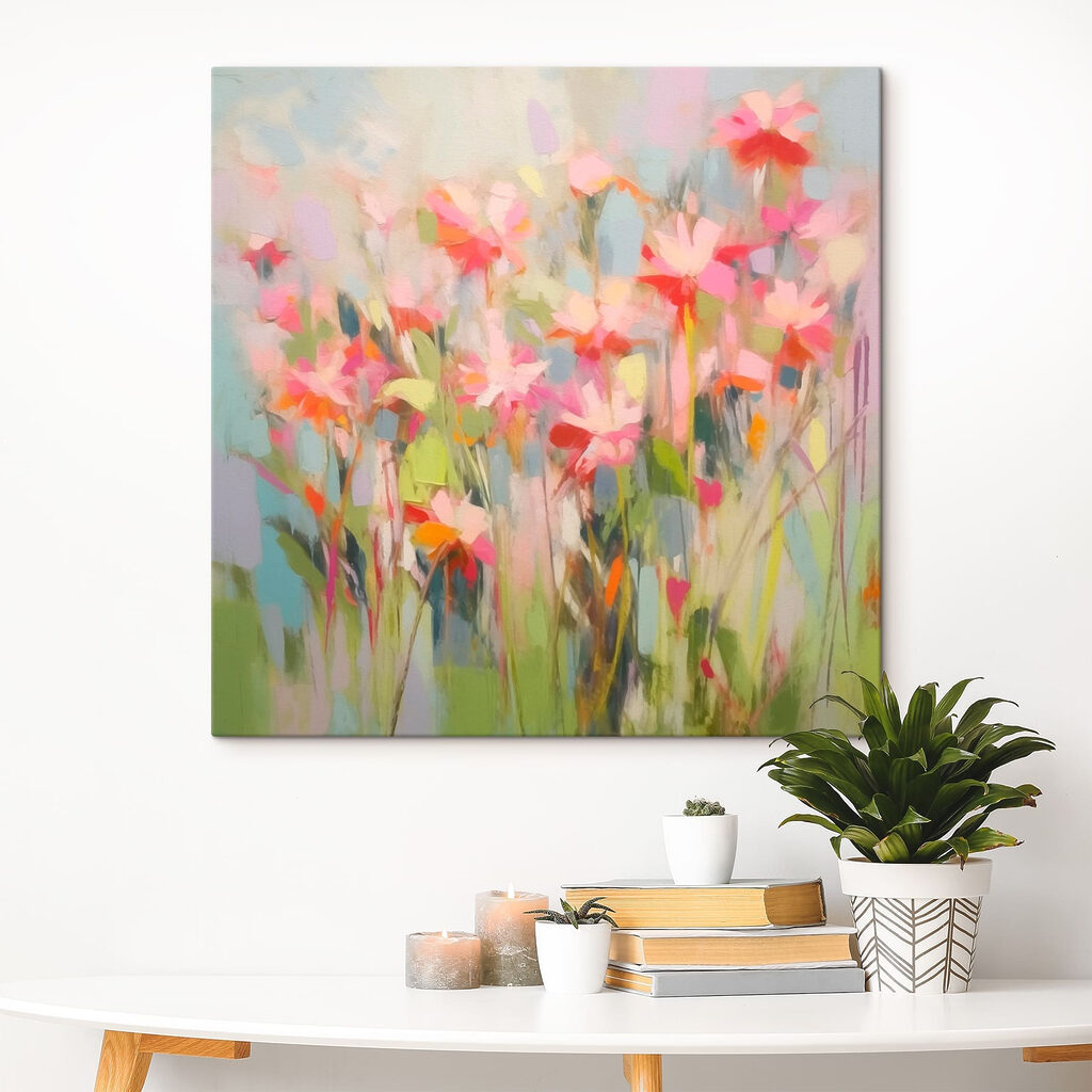 Painting of flowers on a wall Painting of flowers on a wall