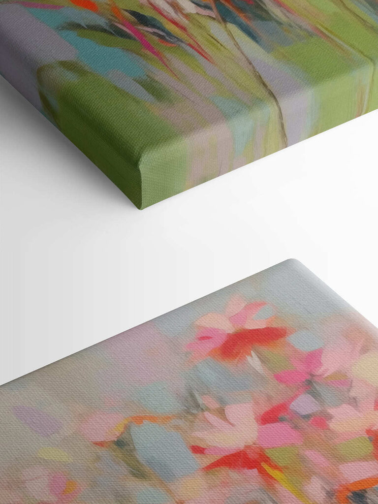 Painting of flowers on a wall Painting of flowers on a wall