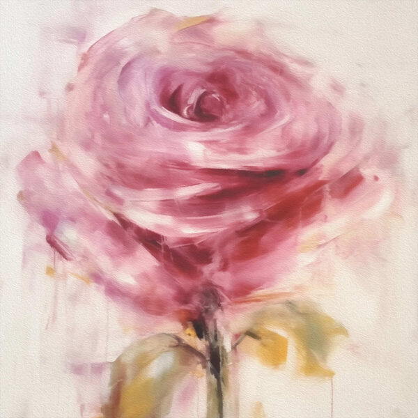 Gemälde einer rosa Rose Gemälde einer rosa Rose