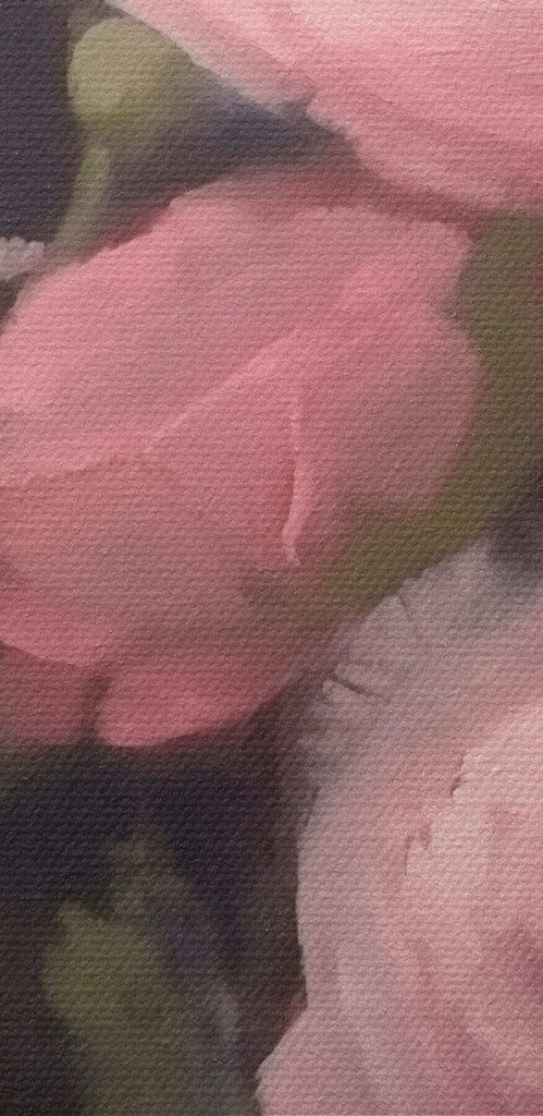 Painting of pink flowers