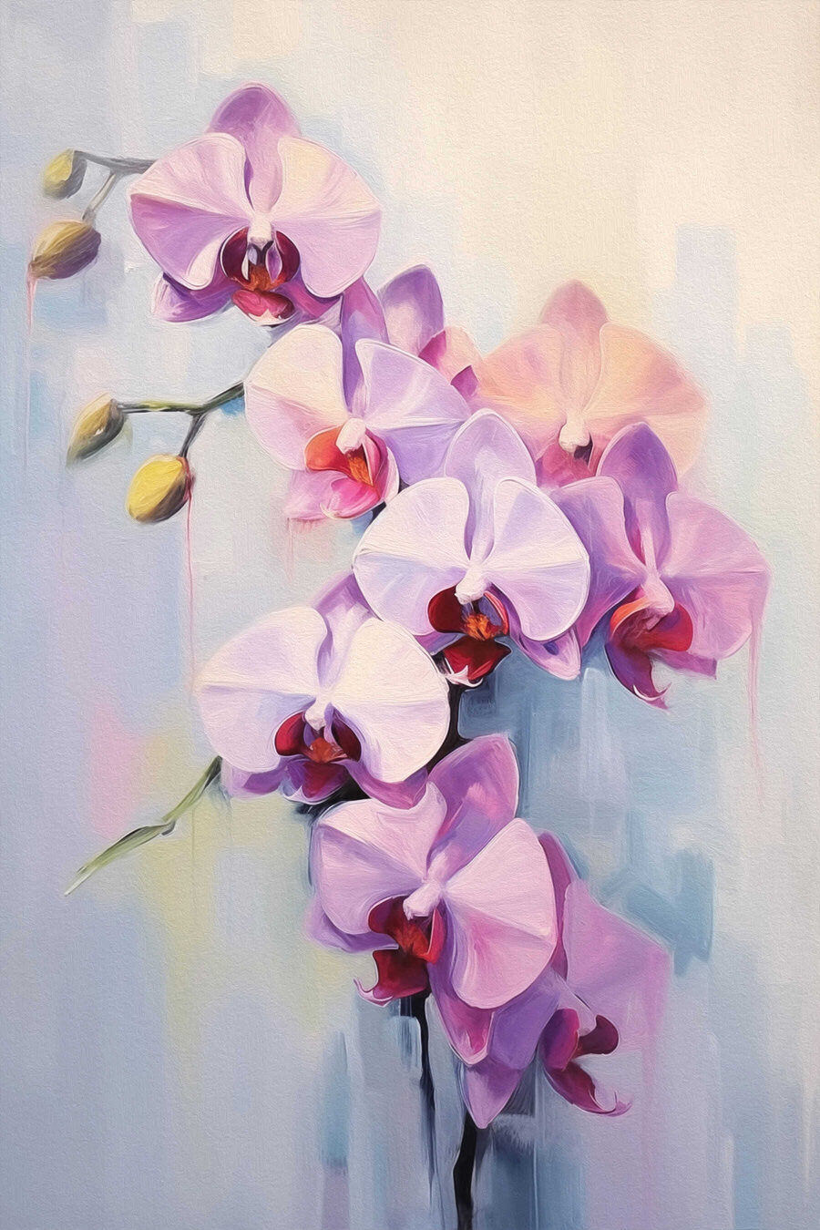Gemälde von lila Blumen