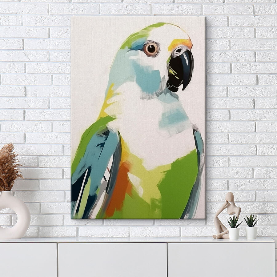 Wandbilder Bunter Vogel mit schwarzem Schnabel