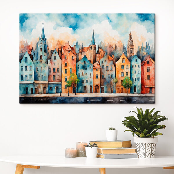 Aquarell einer Häuserzeile Aquarell einer Häuserzeile