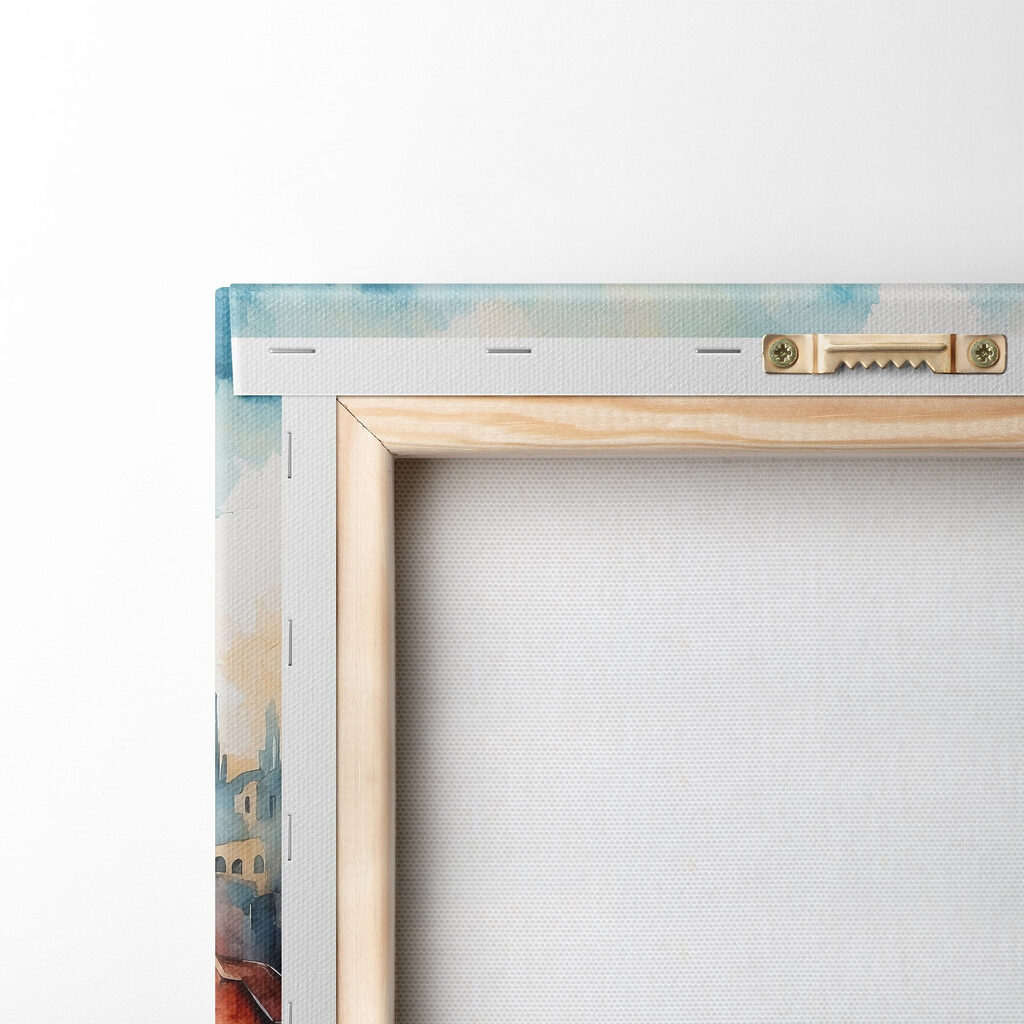 Watercolor of a row of buildings Watercolor of a row of buildings