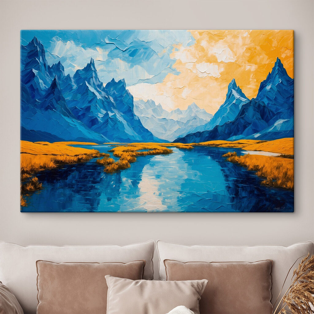 Gemälde eines Flusses mit Bergen und Gras s43449pig119 1024x1024 - Gemälde eines Flusses mit Bergen und Gras - tegory