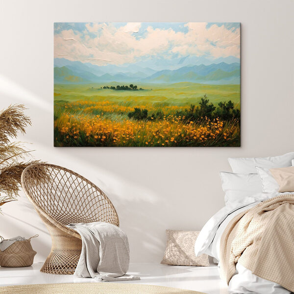 Blumenfeld und Berge Blumenfeld und Berge
