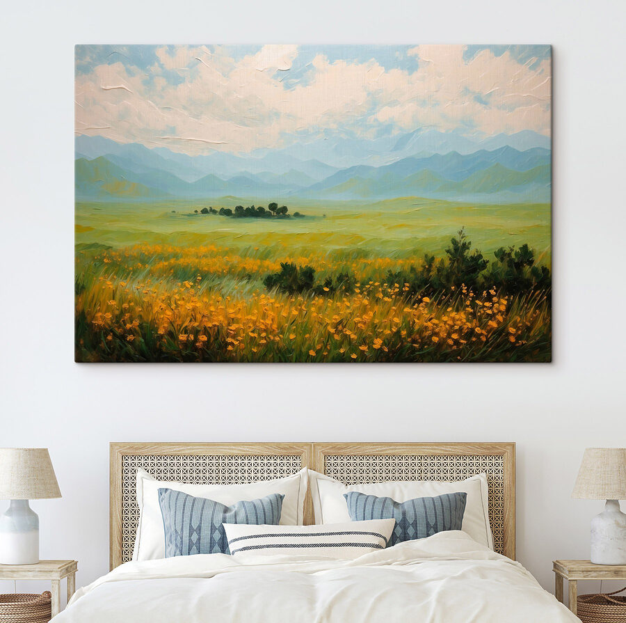 Blumenfeld und Berge Blumenfeld und Berge
