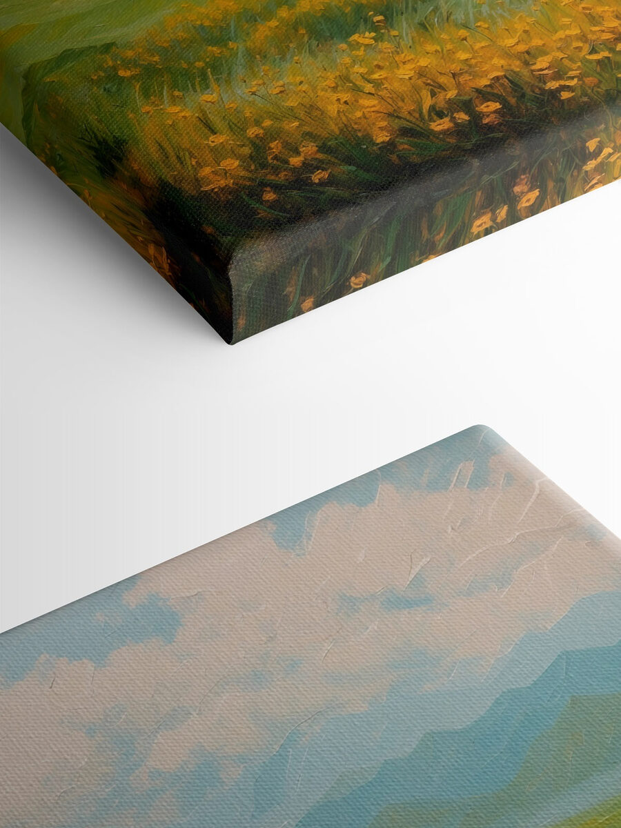 Blumenfeld und Berge Blumenfeld und Berge