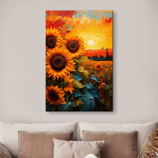 Wandbilder Gemälde von Sonnenblumen auf einem Feld (Artikelnummer: s43460) Wandbilder Wandbilder Gemälde von Sonnenblumen auf einem Feld (Artikelnummer: s43460)