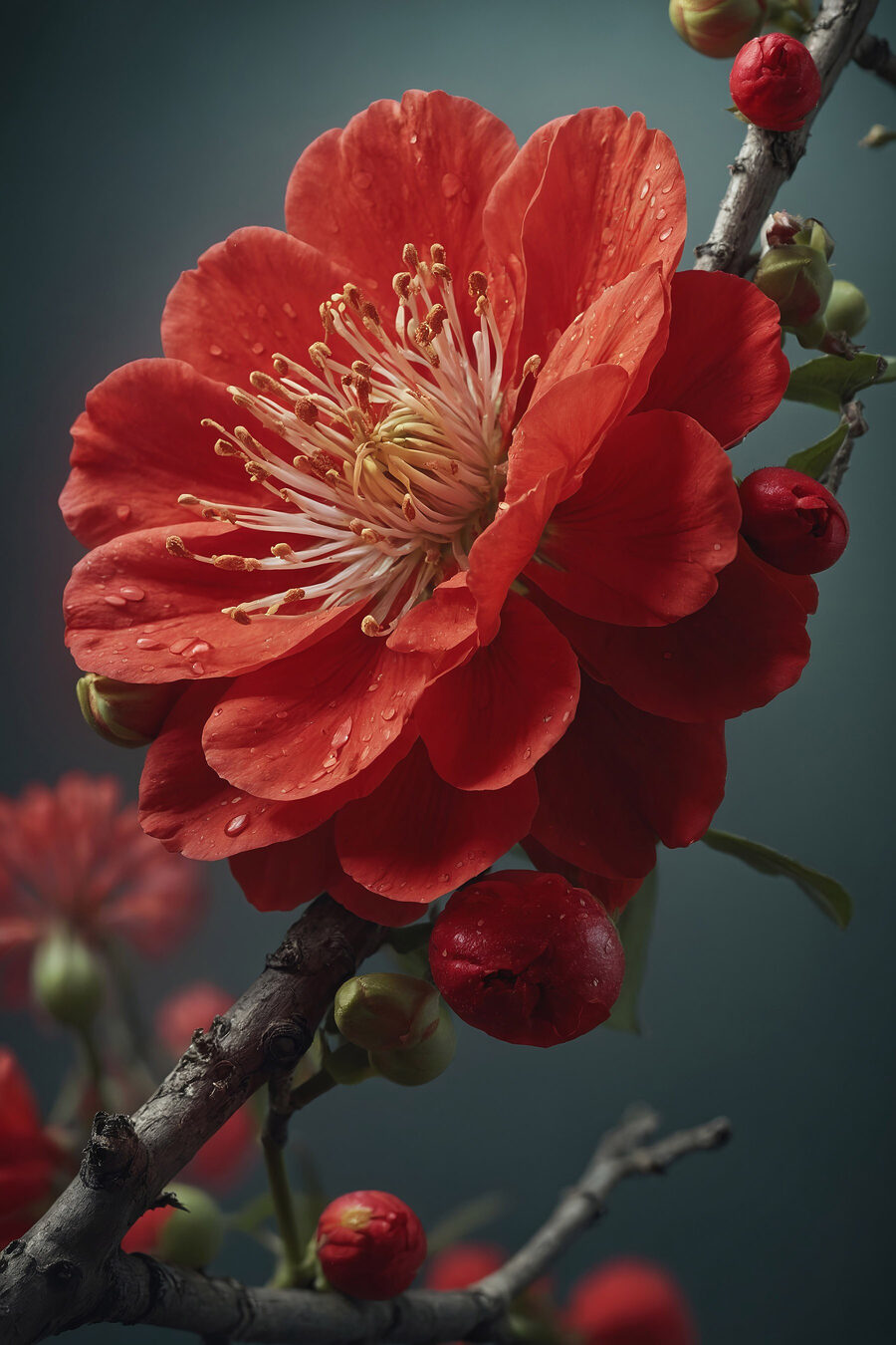 Lebendige Blüte mit zarten Wassertröpfchen