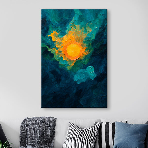 Gemälde einer Sonne und Wolken Gemälde einer Sonne und Wolken