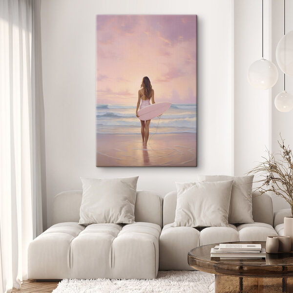 Woman in a swimsuit holding a surfboard on a beach Woman in a swimsuit holding a surfboard on a beach