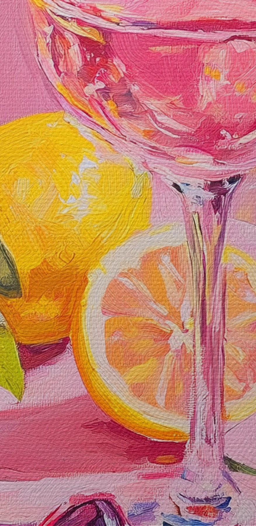Ein Glas Wein neben Zitronen und Sonnenbrille