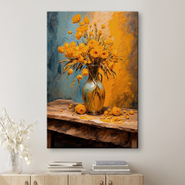 Vase of yellow flowers Vase of yellow flowers