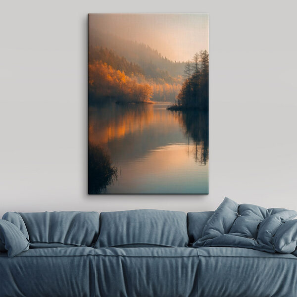 See mit Bäumen und Bergen im Hintergrund See mit Bäumen und Bergen im Hintergrund