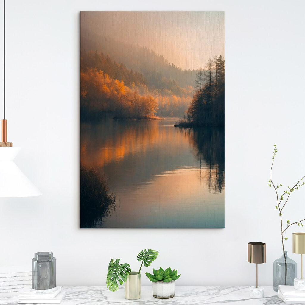 Lake with trees and mountains in the background Lake with trees and mountains in the background