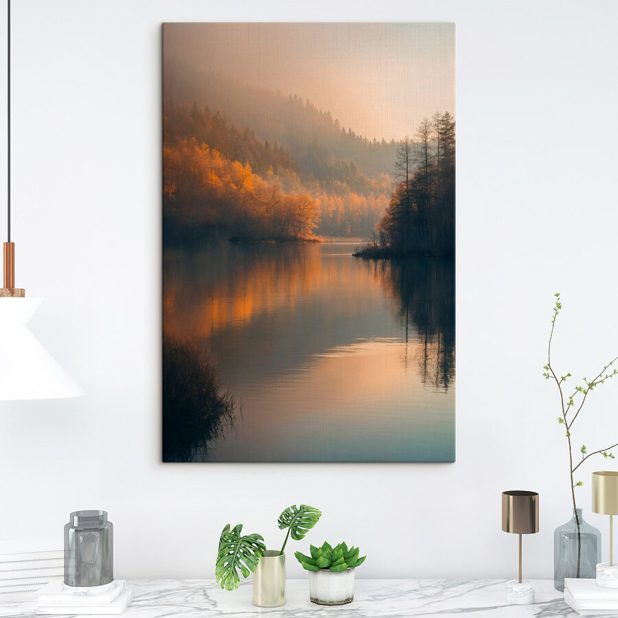 See mit Bäumen und Bergen im Hintergrund See mit Bäumen und Bergen im Hintergrund