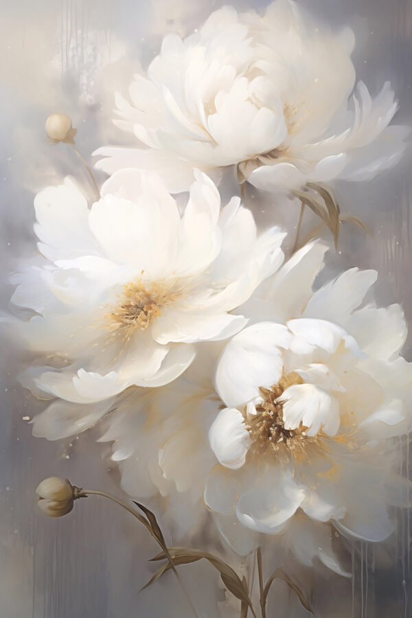 Malerei von weißen Blumen Malerei von weißen Blumen