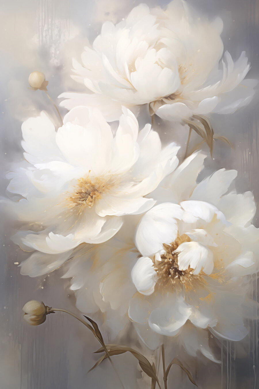Malerei von weißen Blumen