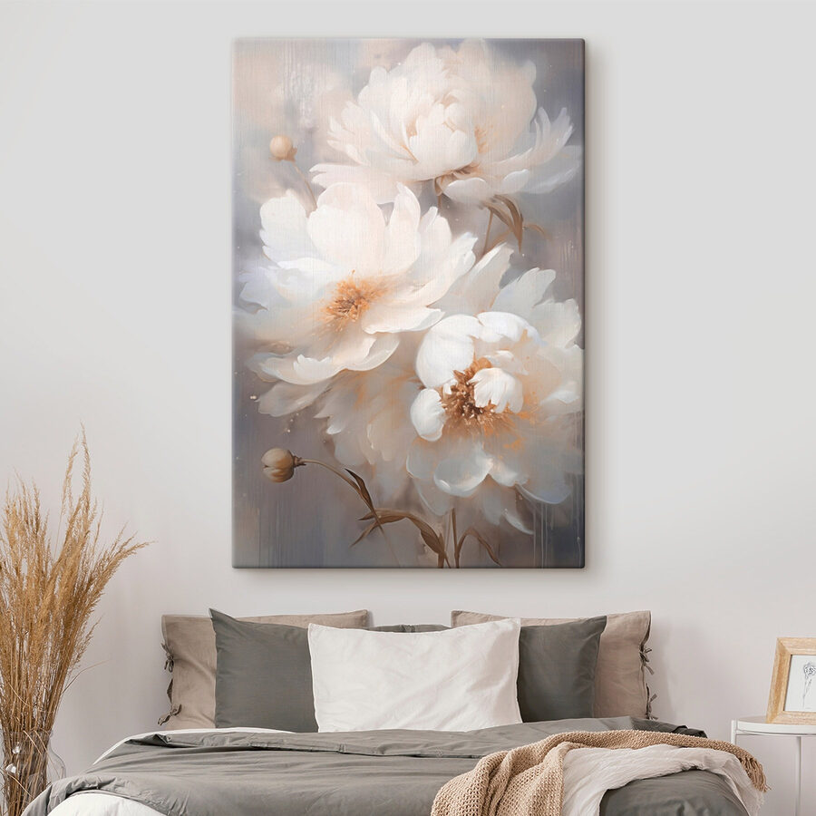 Malerei von weißen Blumen