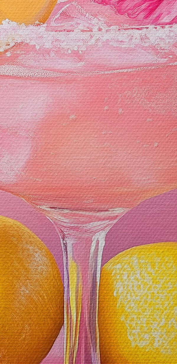 Glas mit rosa Getränk und Zitronen Glas mit rosa Getränk und Zitronen