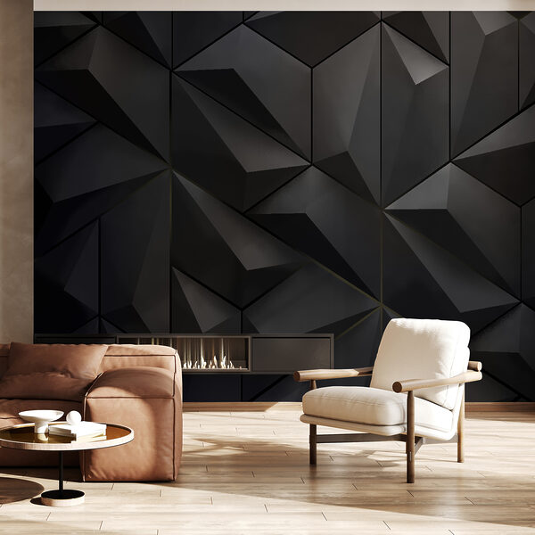 Schwarze Wand mit vielen Dreiecken Schwarze Wand mit vielen Dreiecken
