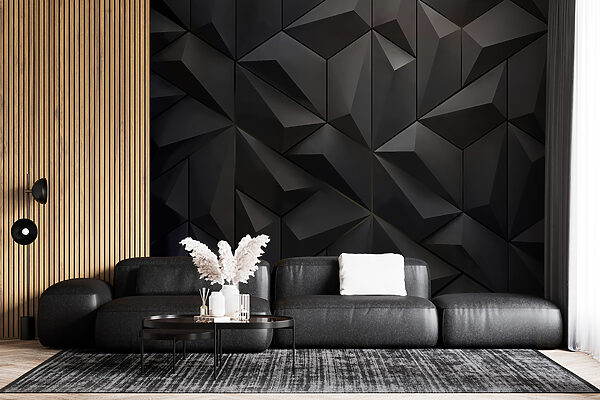 Schwarze Wand mit vielen Dreiecken Schwarze Wand mit vielen Dreiecken