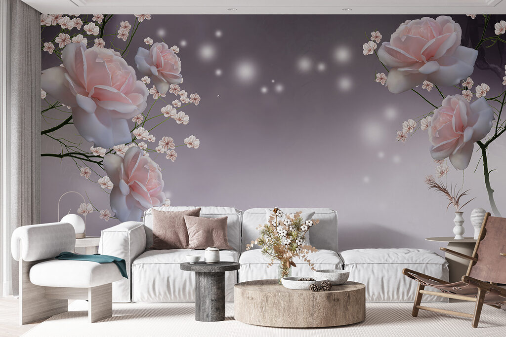 Pink flowers and white flowers Pink flowers and white flowers