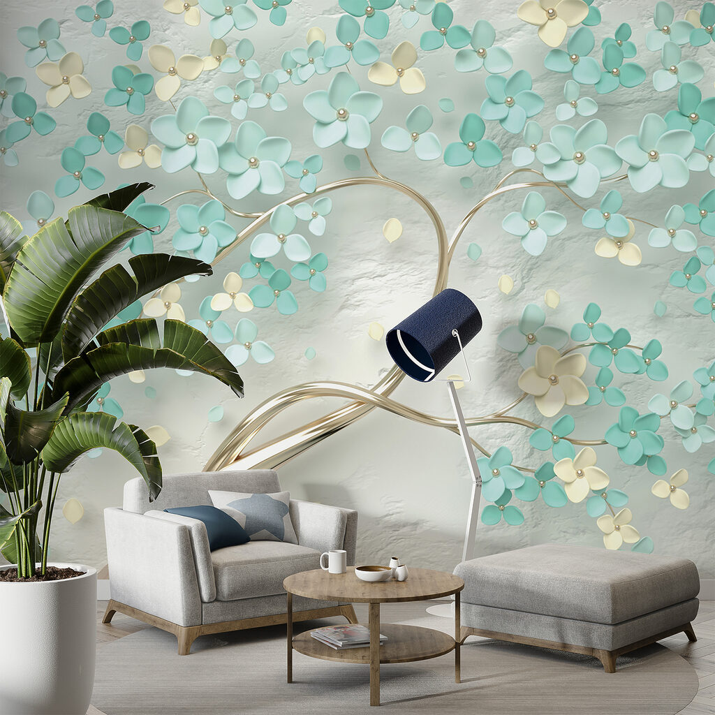 Tree with flowers and leaves Tree with flowers and leaves