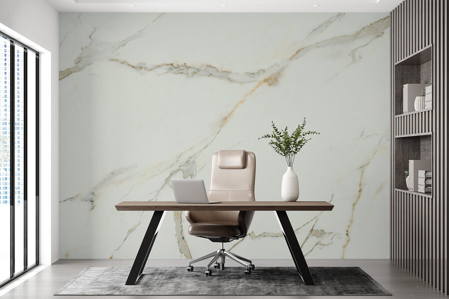 Fototapeten Eleganter weißer Marmor mit Adern – Bild 10