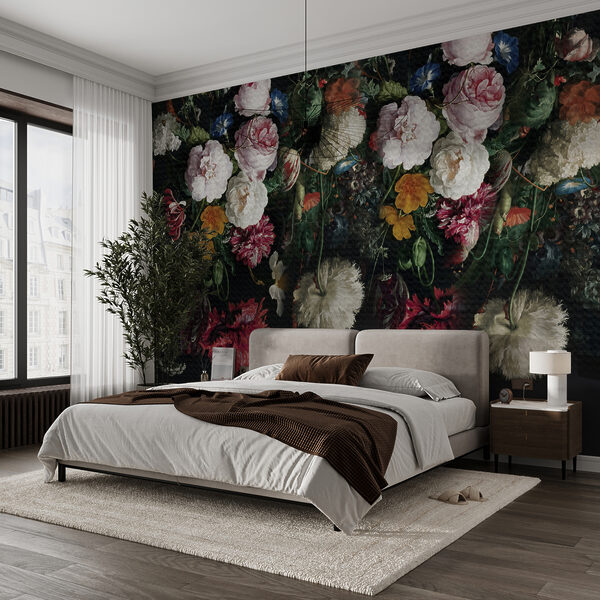 Gruppe von Blumen auf einem schwarzen Hintergrund Gruppe von Blumen auf einem schwarzen Hintergrund