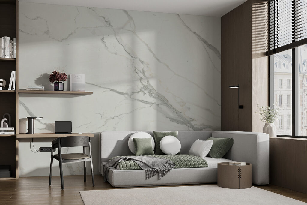 White marble with gray veins