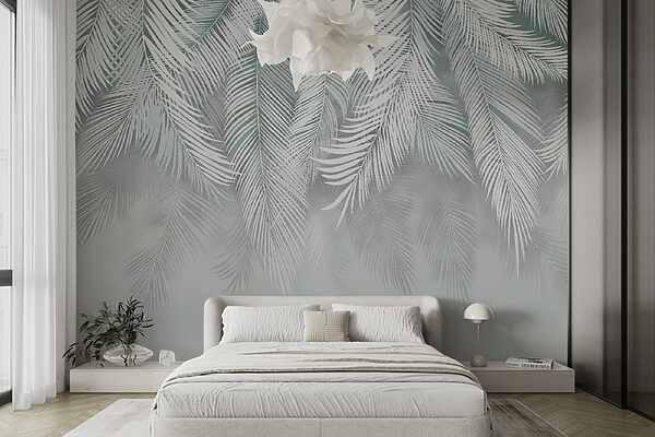 White leaves on a white background