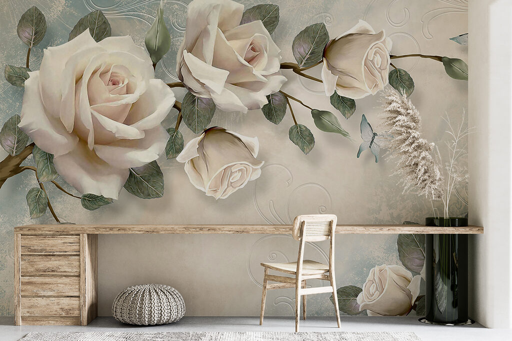 u31353piw4mr 1024x683 - Zarte Rosen mit zarten Schmetterlingen