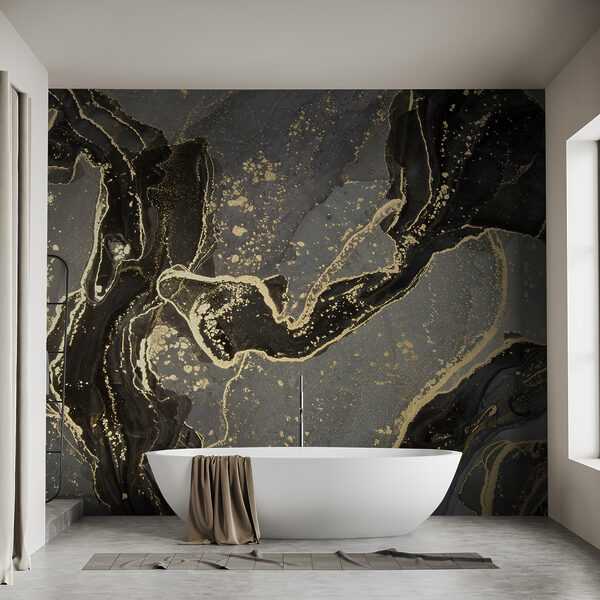 Elegant marbled black and metallic swirls Elegant marbled black and metallic swirls