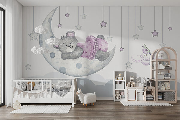 Teddybär schläft auf dem Mond Teddybär schläft auf dem Mond
