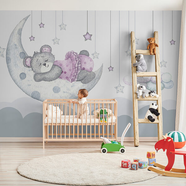 Teddybär schläft auf dem Mond Teddybär schläft auf dem Mond