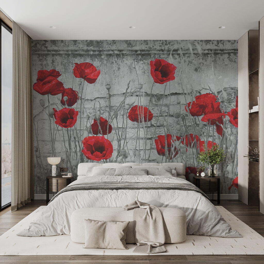 Red flowers in a field Red flowers in a field