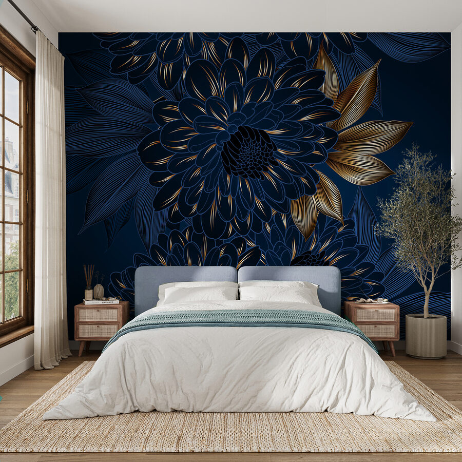 Elegantes florales Design auf dunklem Hintergrund.