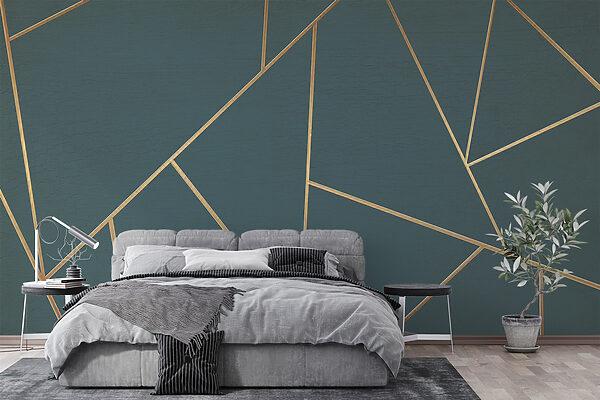 Abstract teal lines intersecting gracefully Abstract teal lines intersecting gracefully