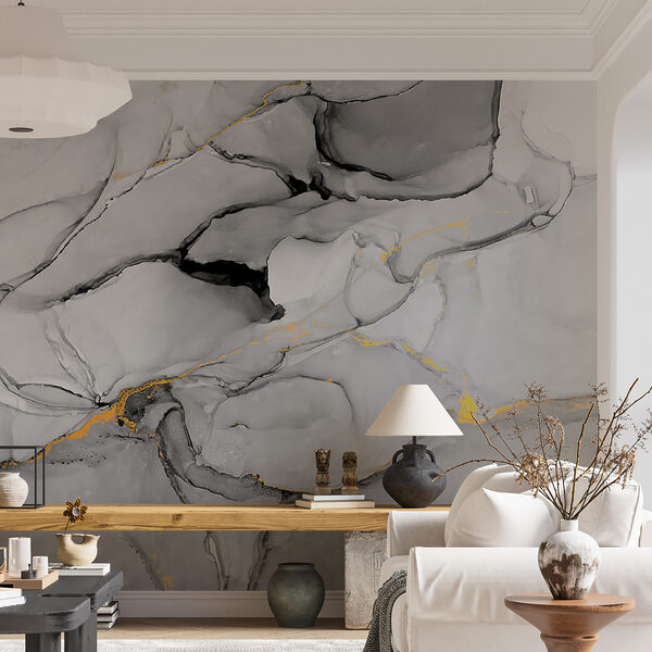 Abstract marbling in black and white