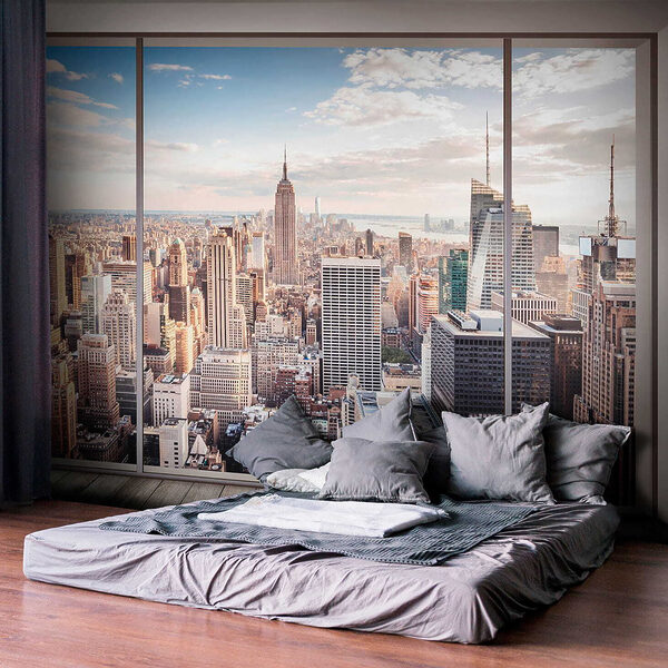 Großes Fenster mit Blick auf die Stadt Großes Fenster mit Blick auf die Stadt