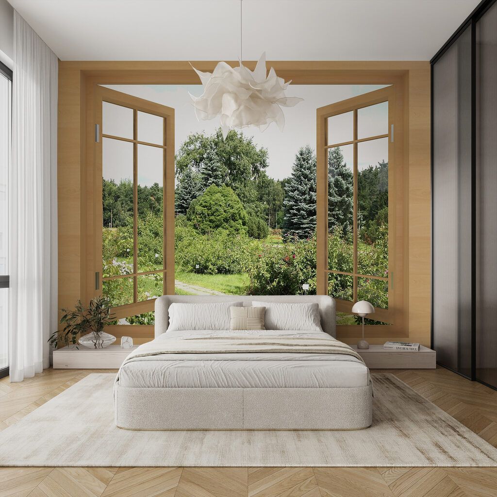 Fenster mit Bäumen und einem Weg durch das Fenster u60673pib7ms 1024x1024 - Fenster mit Bäumen und einem Weg durch das Fenster